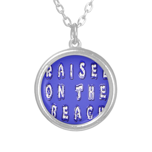 Raised on the beach: Serene Beach Life Memories Silver Plated Necklace (Front)