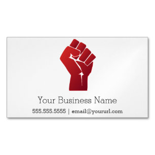 Raised Red Gradient Fist Business Card Magnet