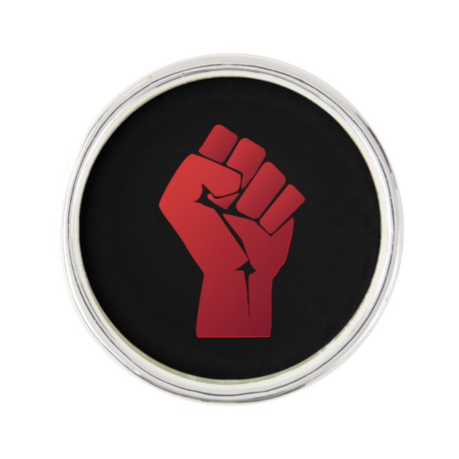 Raised Red Gradient Fist Lapel Pin (Front)