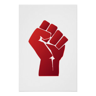 Raised Red Gradient Fist Poster