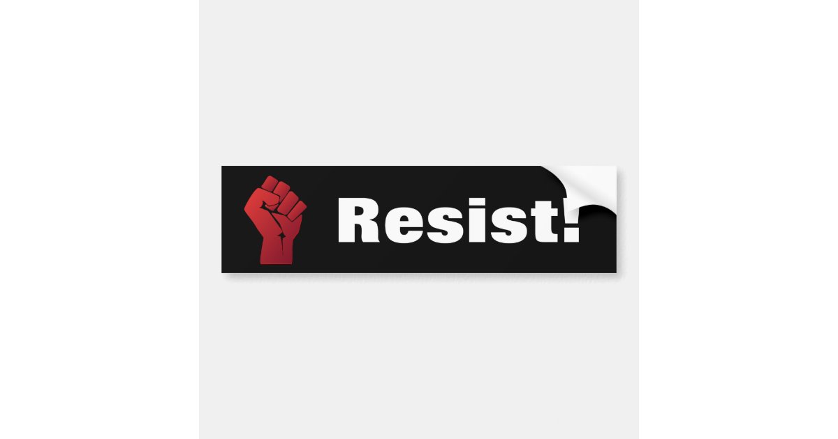 Raised Red Gradient Fist Resist! Bumper Sticker | Zazzle