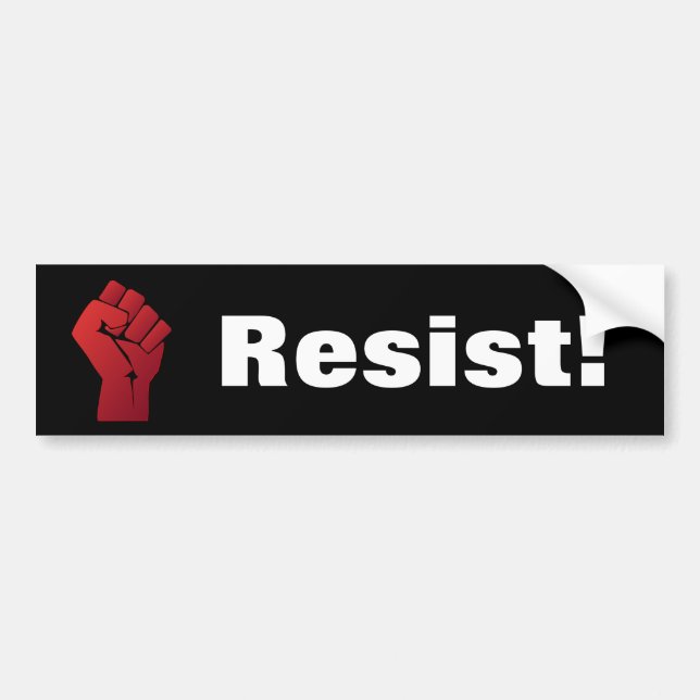 Raised Red Gradient Fist Resist! Bumper Sticker (Front)