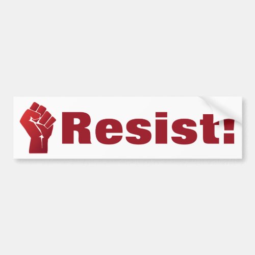 Raised Red Gradient Fist Resist! Bumper Sticker