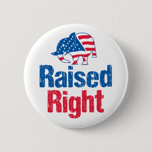 Raised Right - Republican Button (Front)