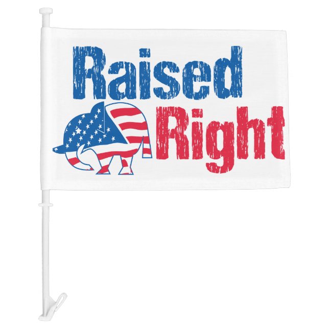 Raised Right - Republican Car Flag (Front)