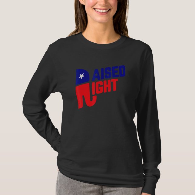 Raised Right Republican Elephant Southern Republic T-Shirt (Front)