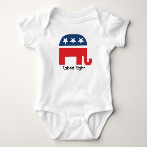Raised Right Republican Elephant Unisex Baby Shirt