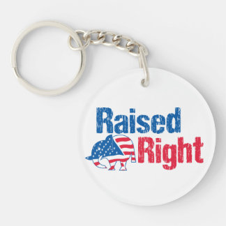 Raised Right - Republican Keychain