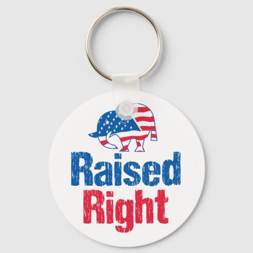 Raised Right _ Republican Keychain
