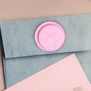 Raised Silhouette of Cat Paw Print Wax Seal Sticker