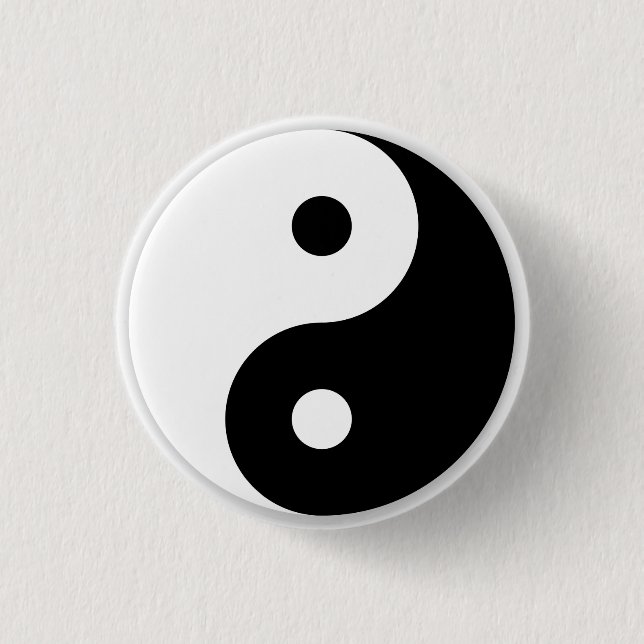 Raised Yin/Yang symbol Button (Front)