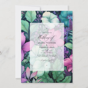 Raisin and Pine Floral Winter Wedding Invitation