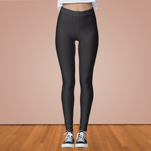 Raisin Black Solid Color  Leggings