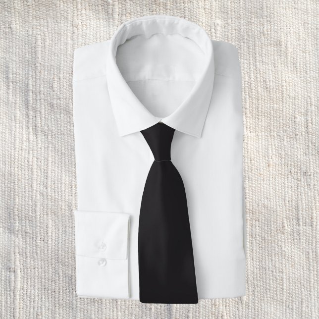 Raisin Black Solid Color Neck Tie (Creator Uploaded)