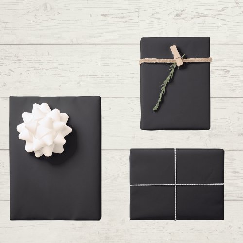 Raisin Black Solid Color  Wrapping Paper Sheets
