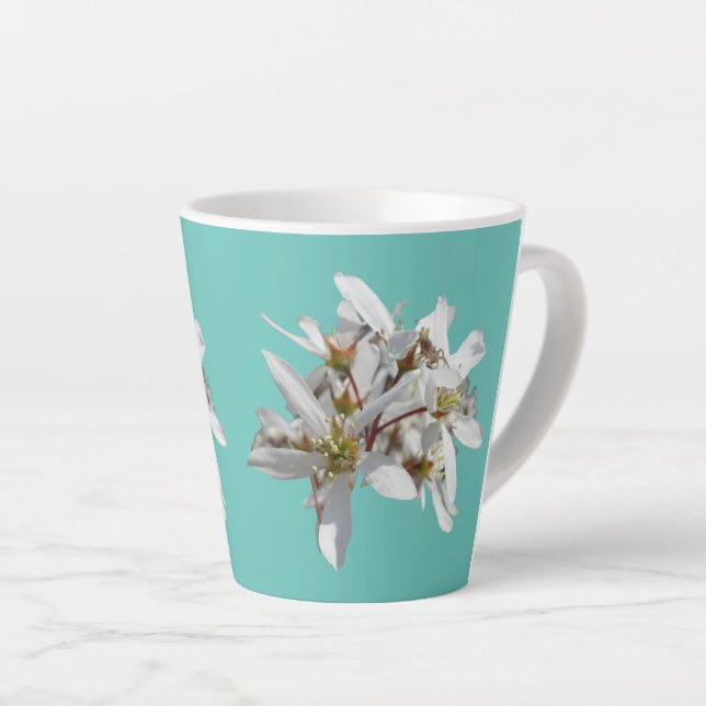 Raisin Blossom Cust. Blue Latte Mug (Right Angle)