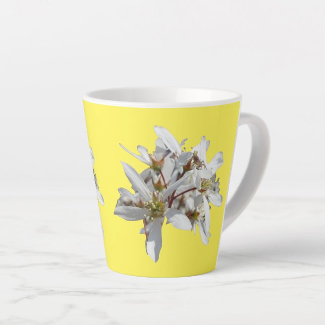 Raisin Blossom Cust. Yellow Latte Mug (Right Angle)