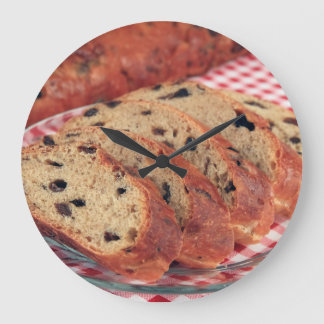 Raisin Bread Large Clock