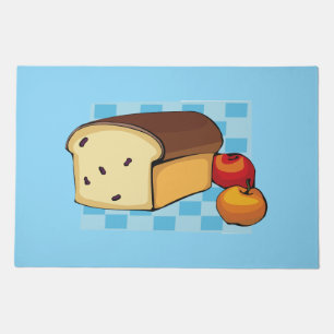 Raisin Bread Loaf and Red Apples Doormat