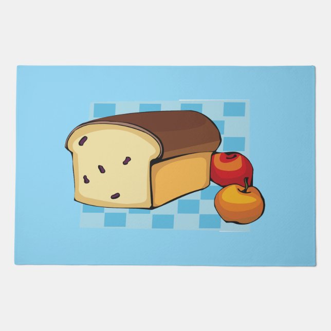 Raisin Bread Loaf and Red Apples Doormat (Front)