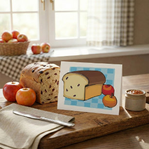 Raisin Bread Loaf and Red Apples Invitation