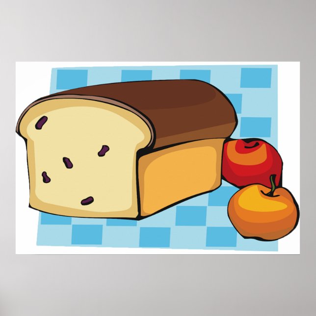 Raisin Bread Loaf and Red Apples Poster (Front)