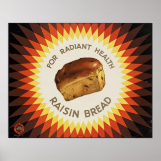 Raisin Bread Vintage Travel Poster Ad Retro Prints