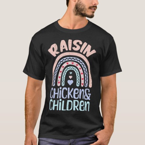 Raisin Chicken And Children Mama Hen Farm Mom T_Shirt