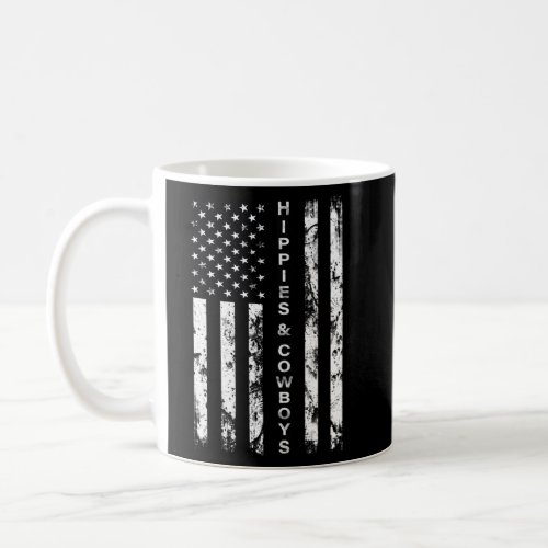 Raisin Hell With The Hippies And Cow American Flag Coffee Mug