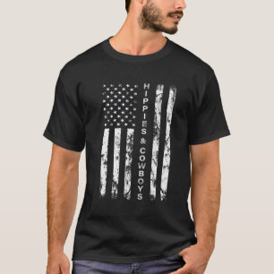 Raisin Hell With The Hippies And Cow American Flag T-Shirt