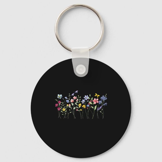 Raising A Wildflower Mom Matching Botanical _1  Keychain (Front)