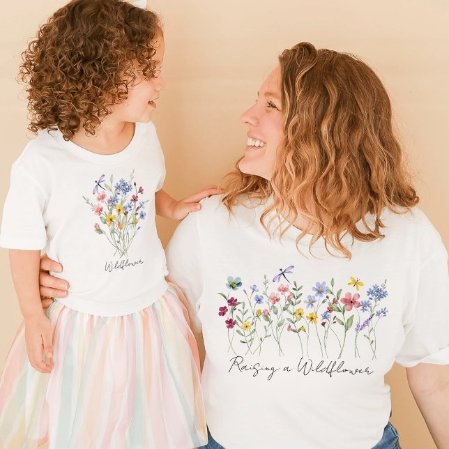 Raising a Wildflower | Mom Matching Botanical T-Shirt (Creator Uploaded)