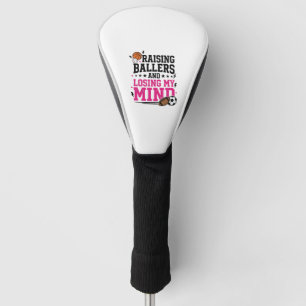 Raising Ballers Sports Mom Vintage T-Shirt Design Golf Head Cover