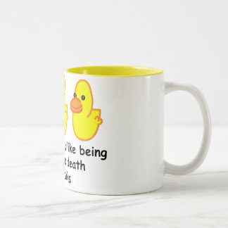 Raising children is like being pecked to death by Two-Tone coffee mug
