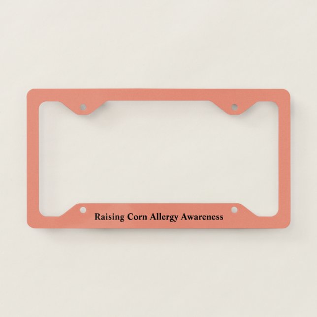 Raising Corn Allergy Awareness License Plate Frame (Front)