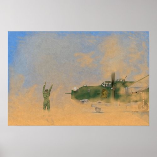 Raising  Dust B24 Liberator  Tunisia 1943 Poster