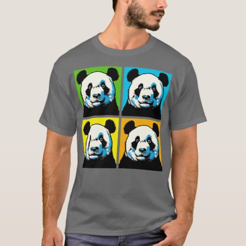 Raising Eye brow Panda Funny Panda Art T_Shirt