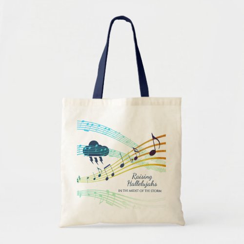 RAISING HALLELUJAHS IN THE STORM Personalized BLUE Tote Bag