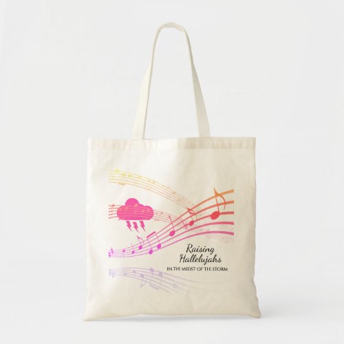RAISING HALLELUJAHS IN THE STORM Personalized PINK Tote Bag