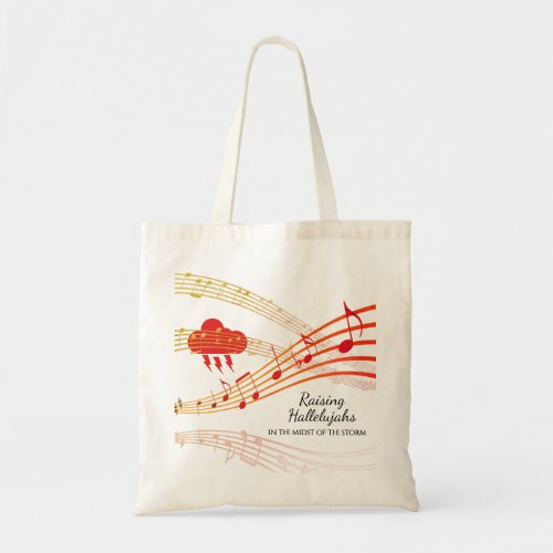 RAISING HALLELUJAHS IN THE STORM Personalized RED Tote Bag