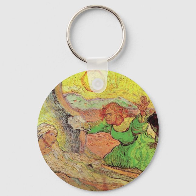 Raising of Lazarus after Rembrandt by van Gogh Keychain (Front)