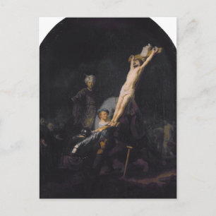 Raising of the Cross, Passion Series by Rembrandt Postcard