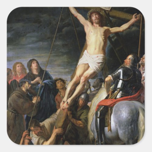 Raising the Cross 1631_37 Square Sticker