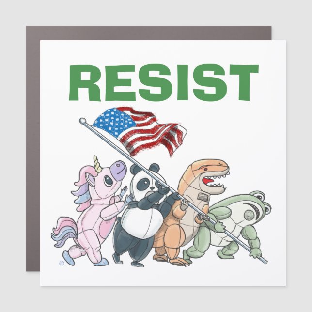 Raising The Flag Frog Suit Car Magnet (Front)