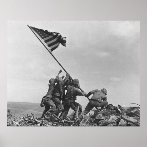 Raising the Flag on Iwo Jima By Joe Rosenthal Poster