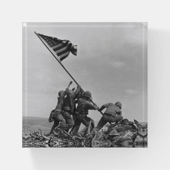 Raising the Flag on Iwo Jima Paperweight (Front)