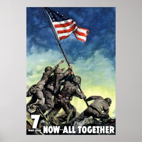 Raising The Flag On Iwo Jima Poster