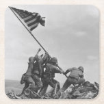 Raising The Flag On Iwo Jima Square Paper Coaster at Zazzle