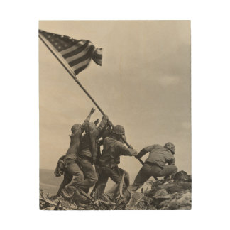 Raising the Flag on Iwo Jima Wood Wall Art