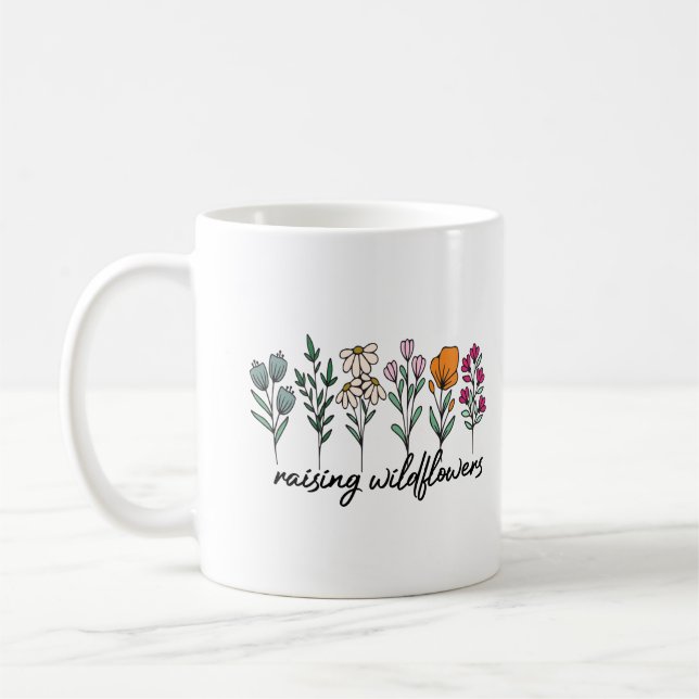 Raising wildflowers Mothers Day Gift Coffee Mug (Left)